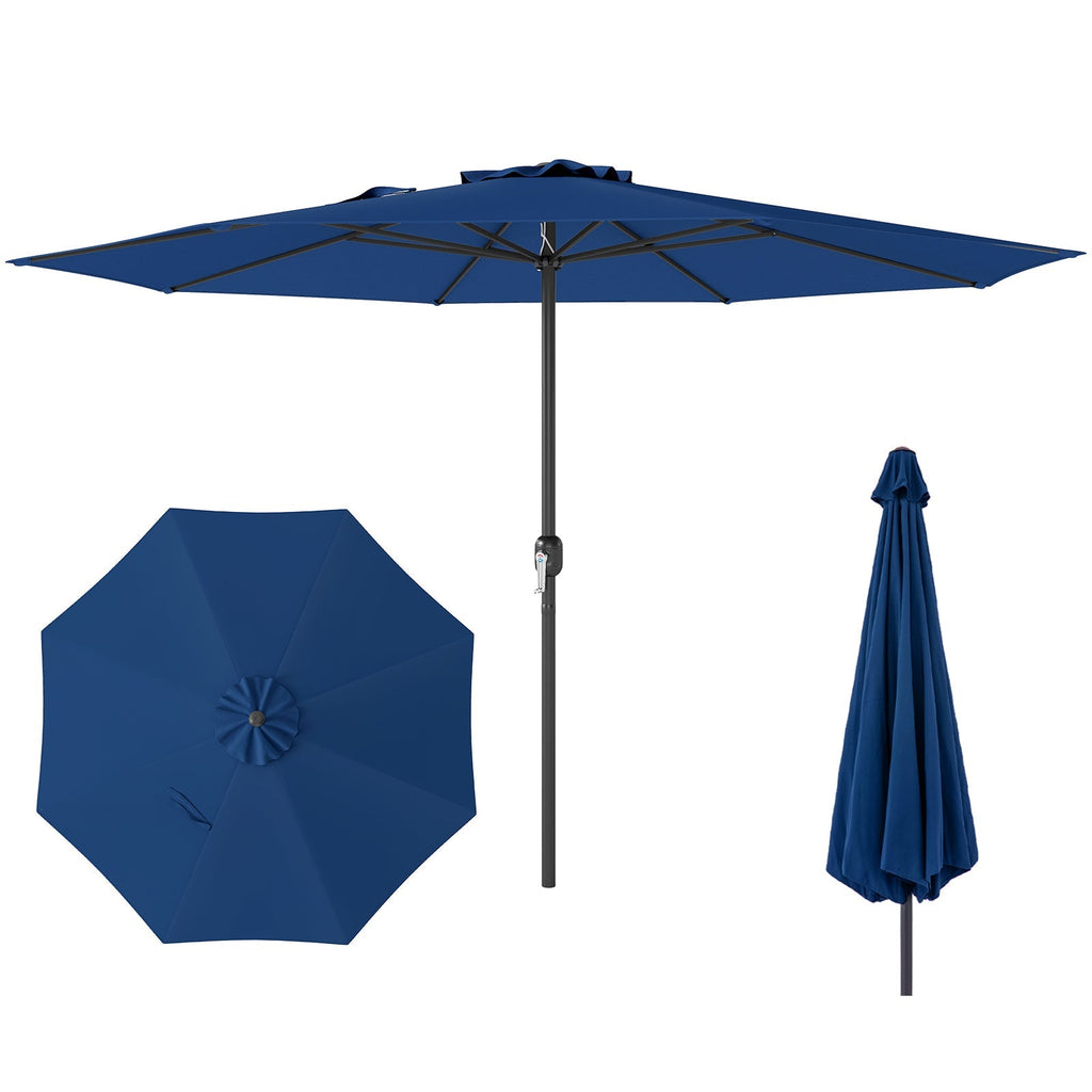 12 Feet Patio Umbrella with Crank Handle and 8 Sturdy Ribs