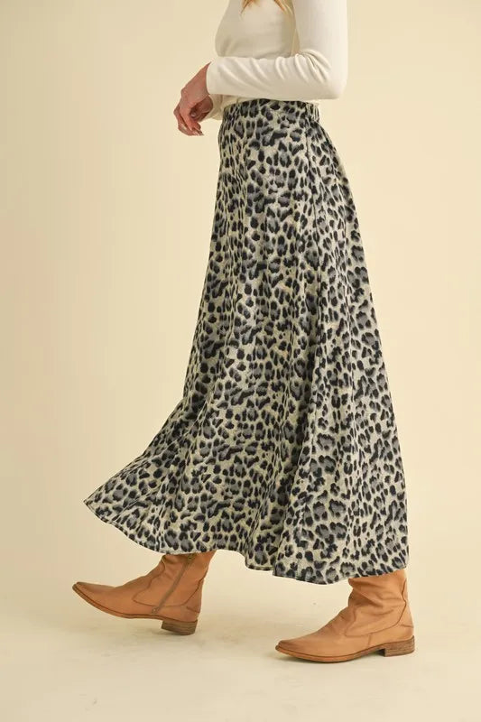 Aemi+Co Leopard Midi Skirt