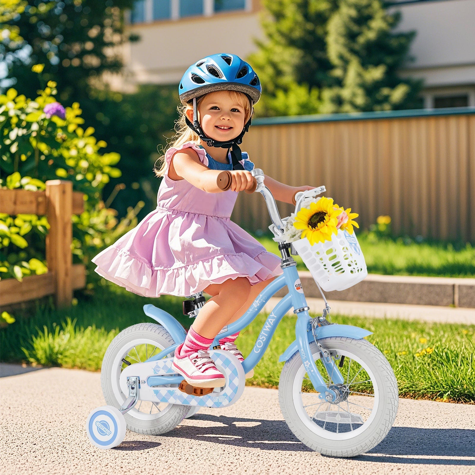 14 Inch Kids Bike with Adjustable Handlebar and Seat for 3-5 Year Old
