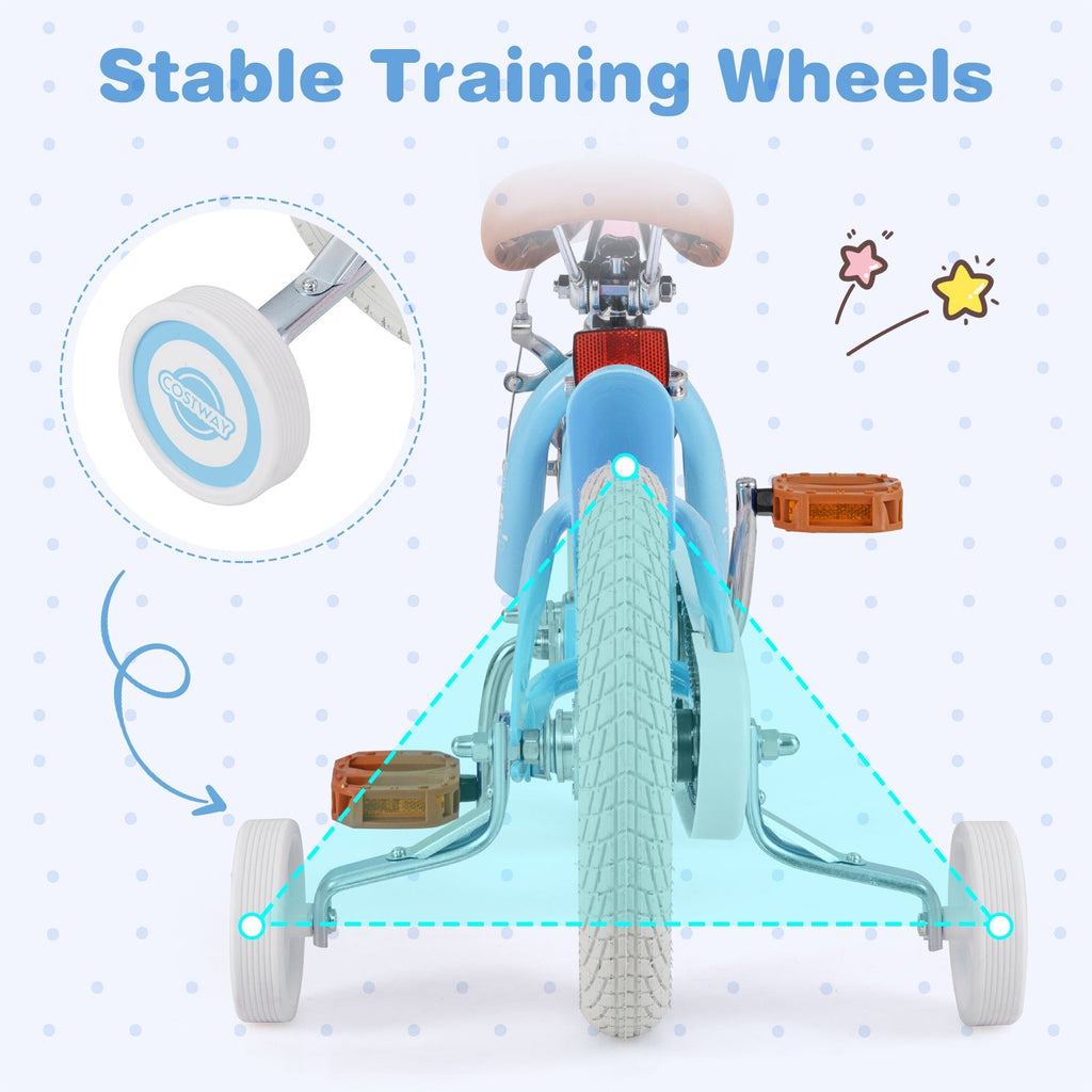 14 Inch Kids Bike with Adjustable Handlebar and Seat for 3-5 Year Old