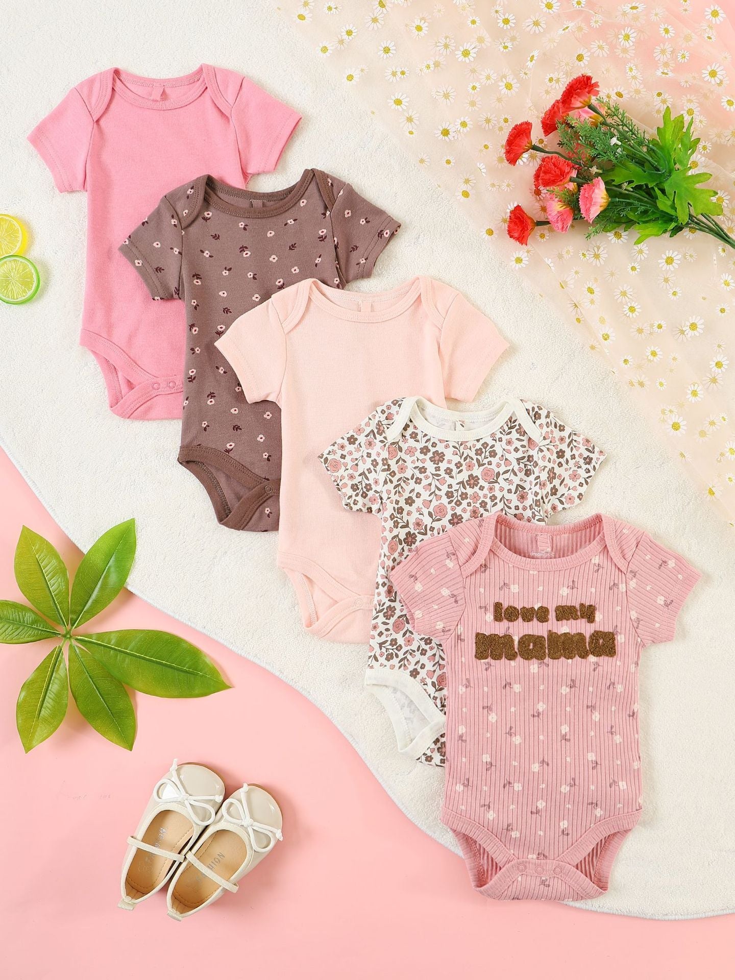 Wholesale Of Super-cute Cartoon Onesies In Sets Of Five
