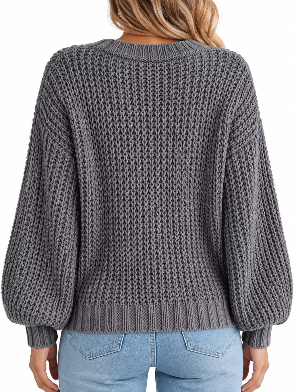 Full Size Chunky Knit Button-Down Cardigan Plus Size