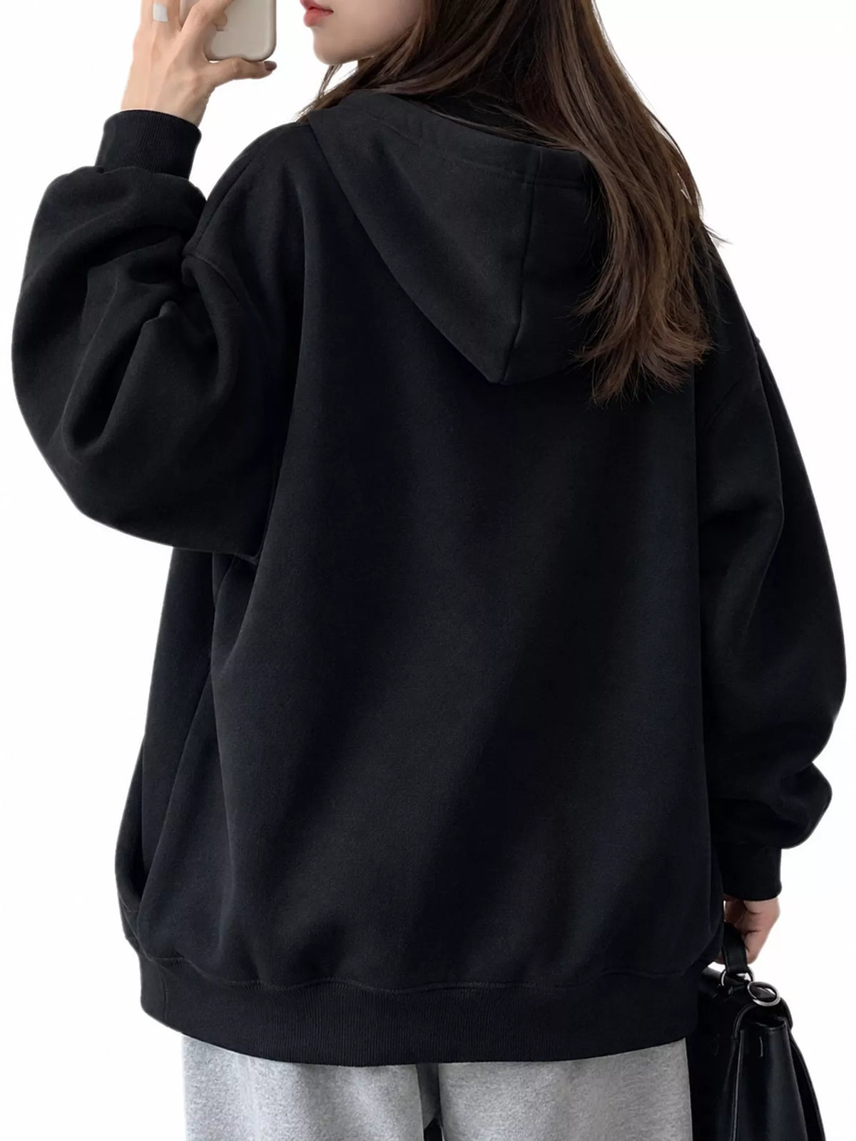 Letter Graphic Long Sleeve Hoodie