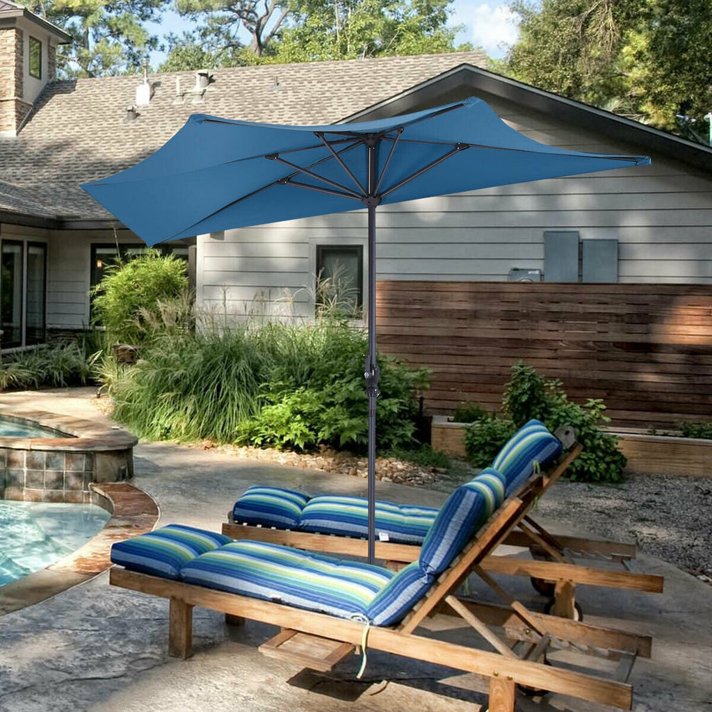 9Ft Patio Bistro Half Round Umbrella
