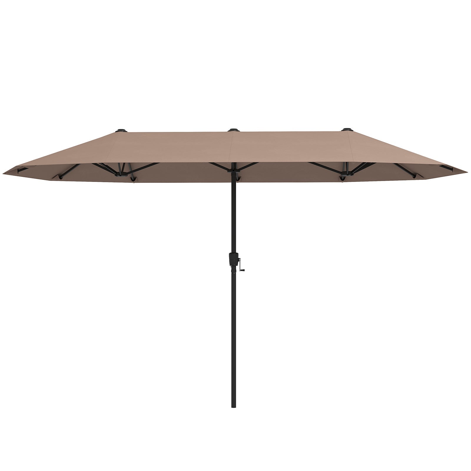 13 FT Large Patio Umbrella Outdoor Double-Sided Table Market Umbrella with Crank Handle-Beige