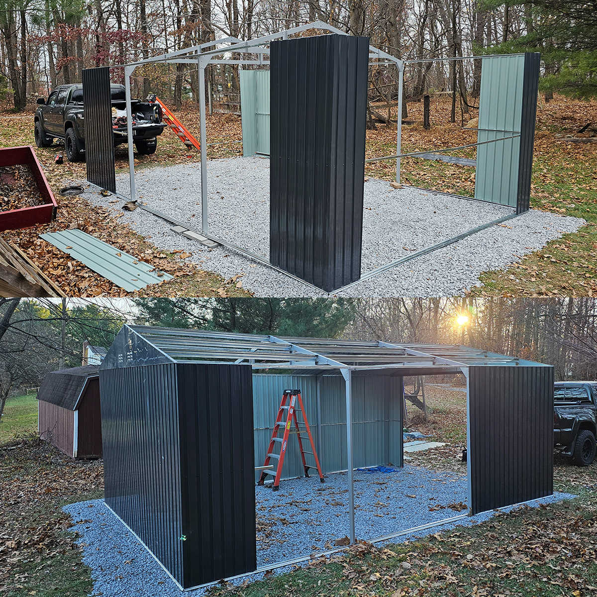 13'x20' Plus Upgraded Metal Shed w/ Double Front Doors & Side Entry Door