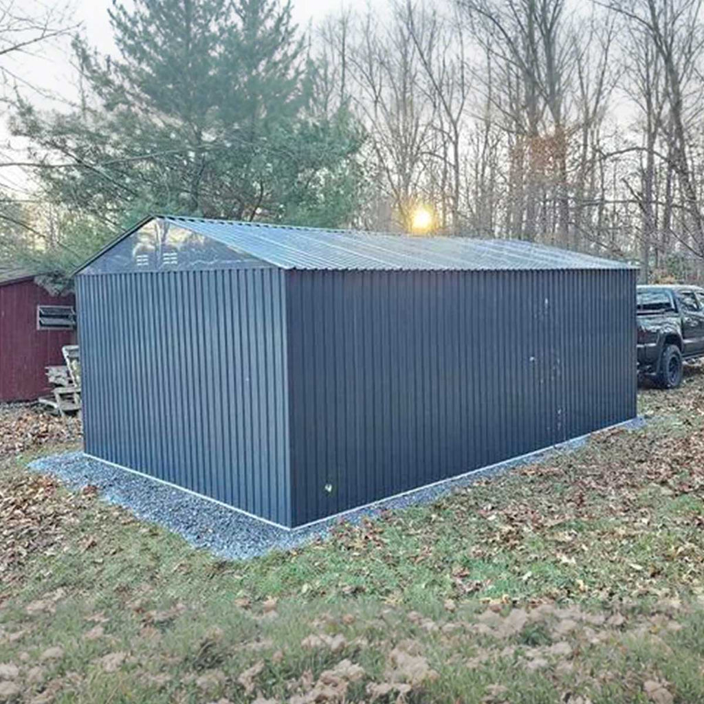 13'x20' Plus Upgraded Metal Shed w/ Double Front Doors & Side Entry Door