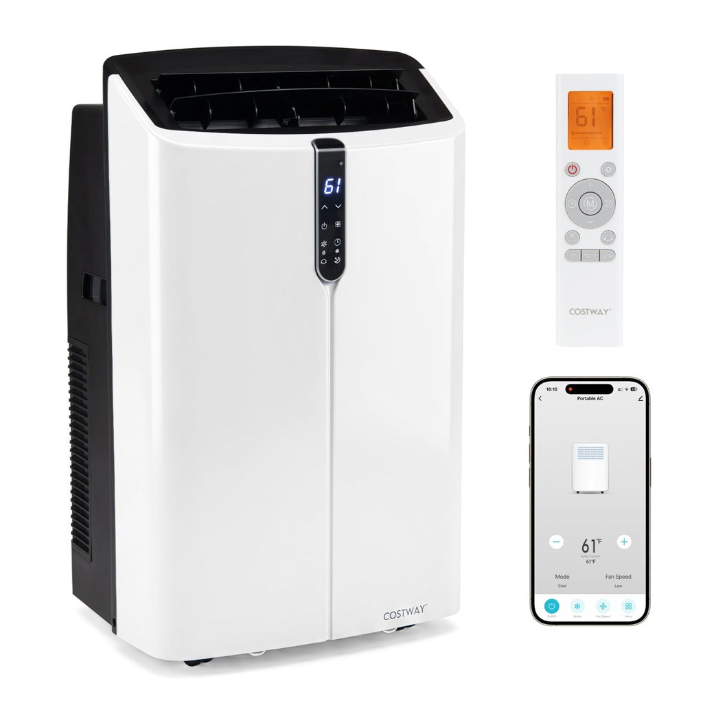 14000 BTU Smart Portable AC with APP Voice Control 47 dB for Rooms 750 Sq.Ft