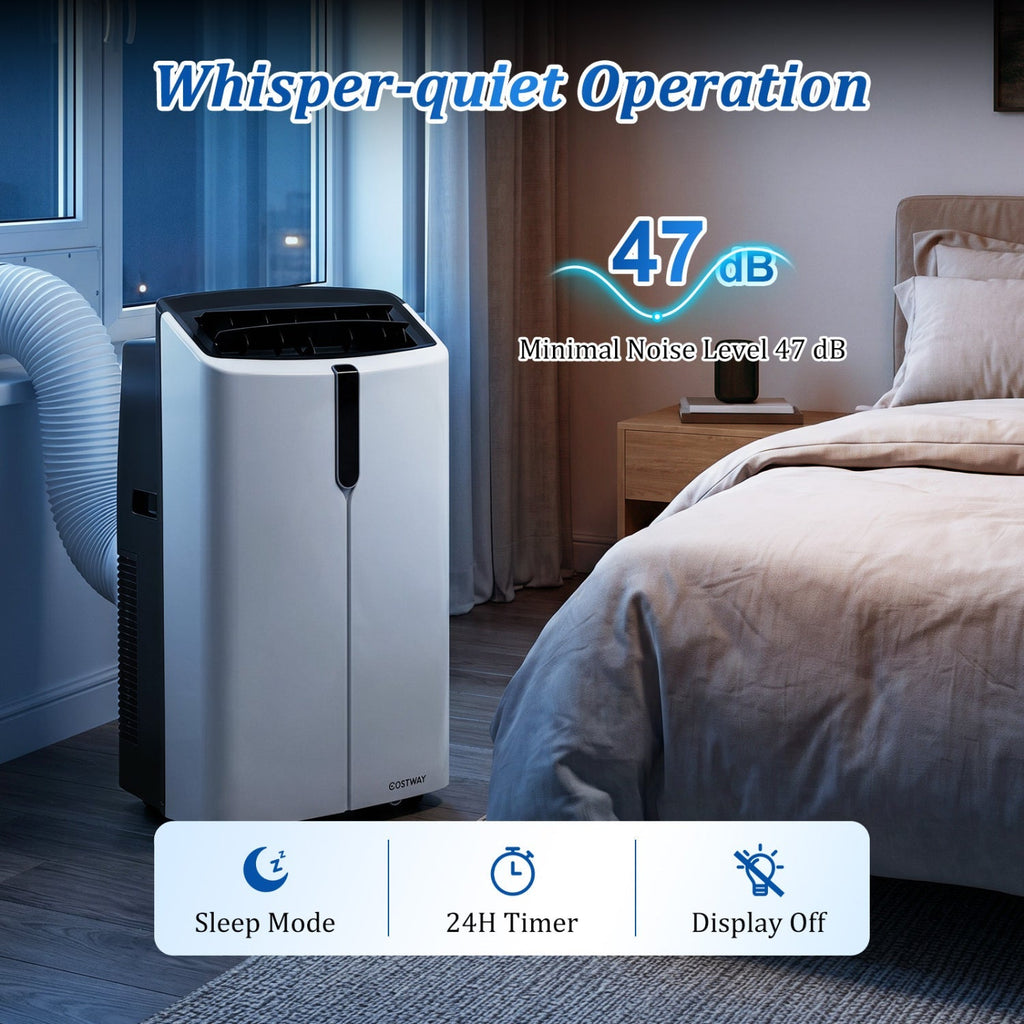 14000 BTU Smart Portable AC with APP Voice Control 47 dB for Rooms 750 Sq.Ft