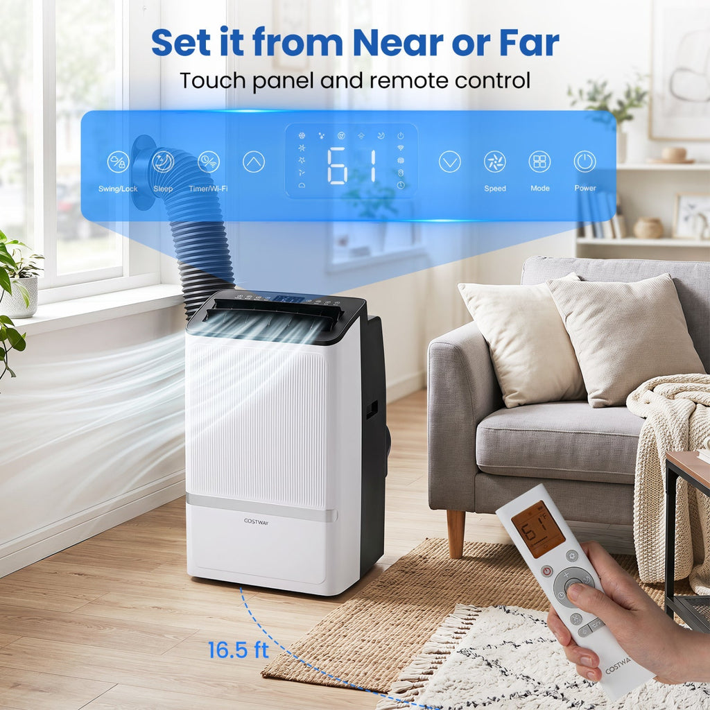 14000 BTU Portable Air Conditioner with WiFi & Dehumidifier