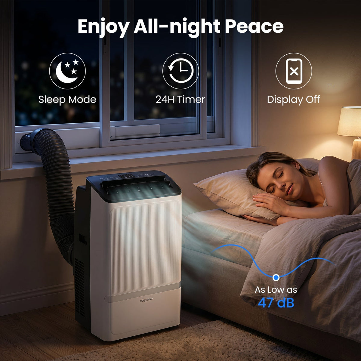 14000 BTU Portable Air Conditioner with WiFi & Dehumidifier