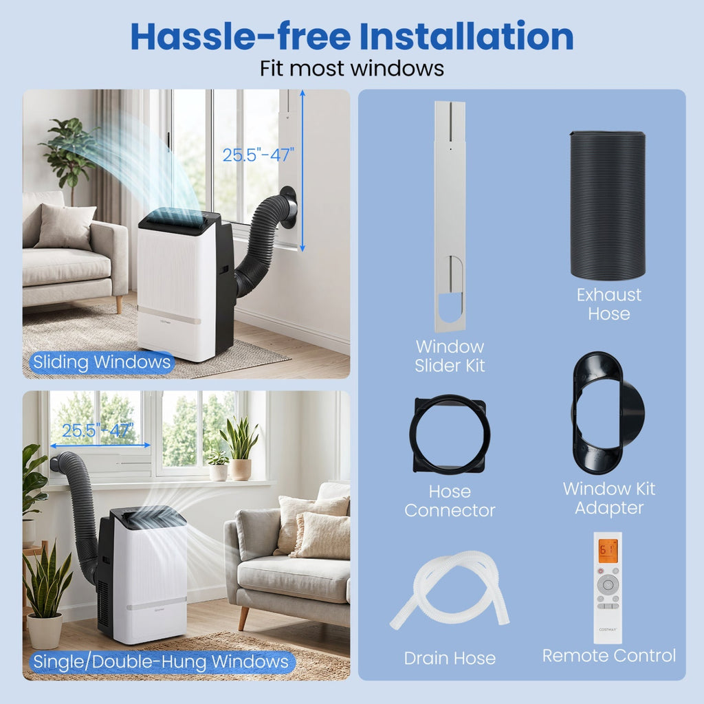 14000 BTU Portable Air Conditioner with WiFi & Dehumidifier