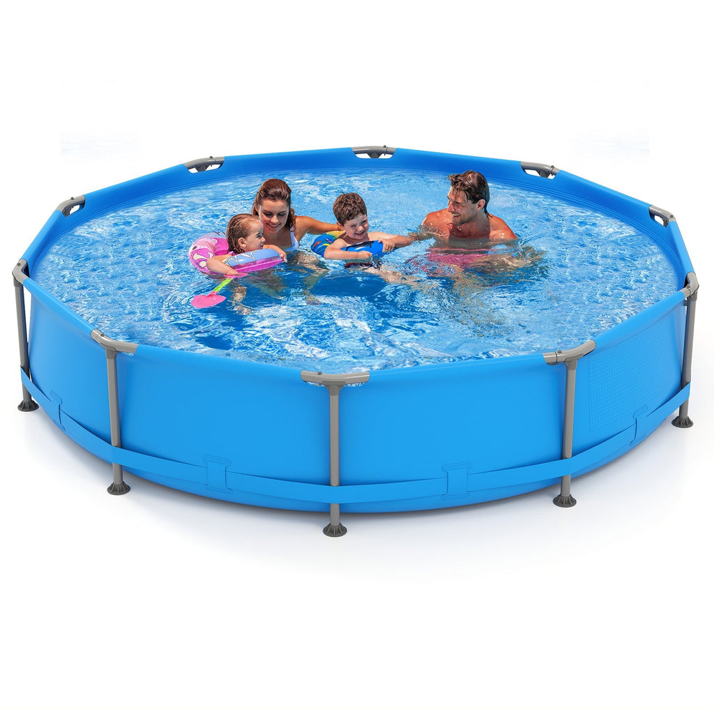 690/978/1158/1617 Gal Outdoor Family Swimming Pool with Metal Frame