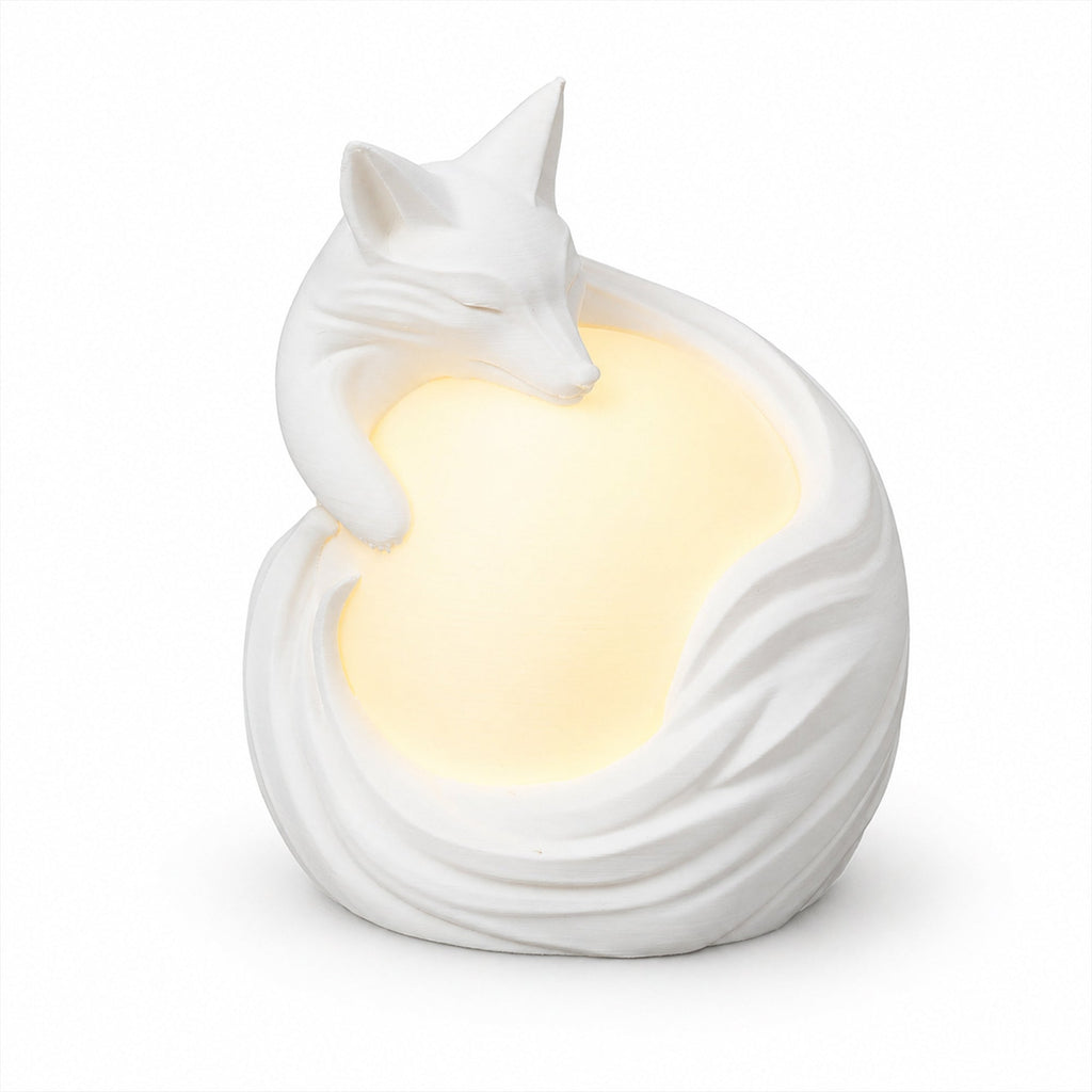 3D Printed Fox Ambient Table Lamp, Warm Glow Decorative Night Light, Sculptural Fox Desk Lamp For Bedroom Bookshelf Home Decor