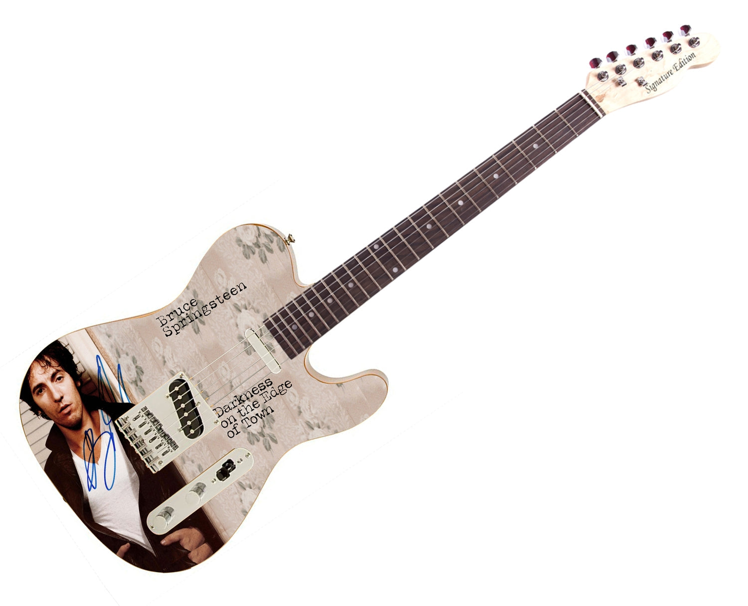 Bruce Springsteen Signed Darkness on Edge of Town Graphics Guitar