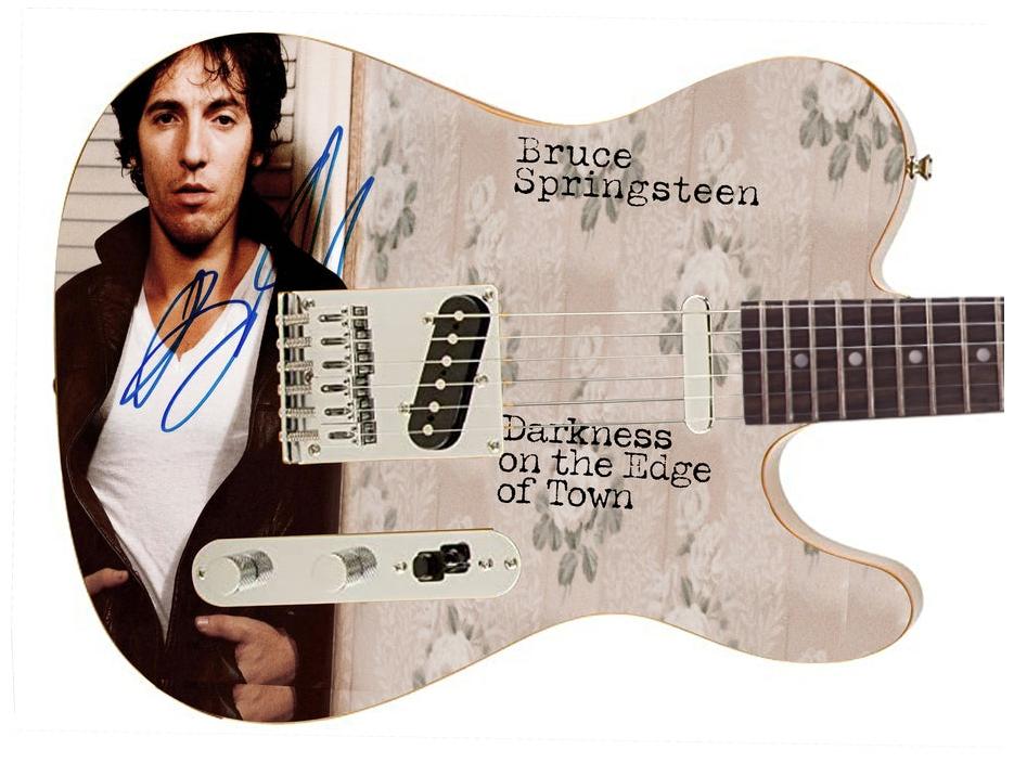 Bruce Springsteen Signed Darkness on Edge of Town Graphics Guitar