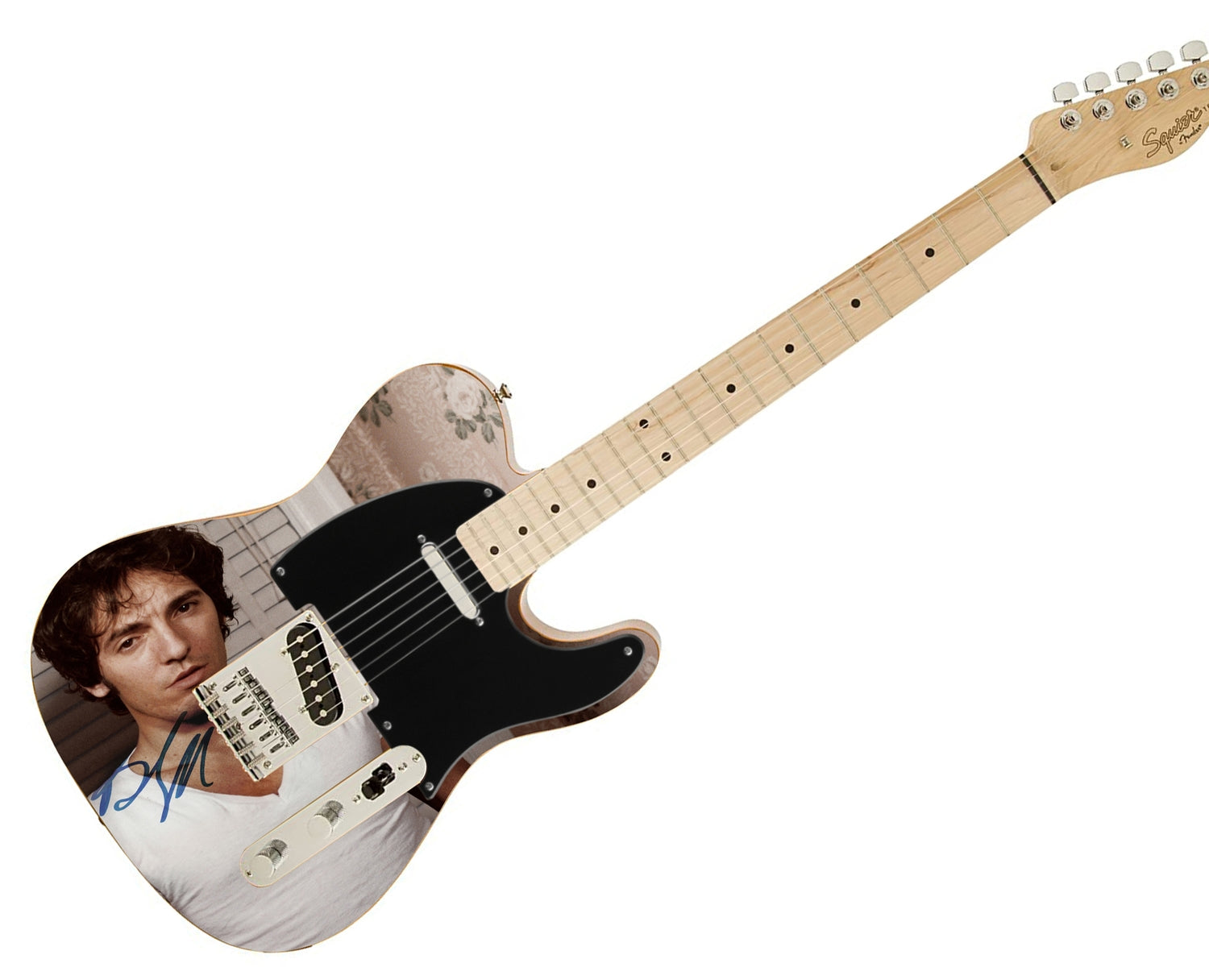 Bruce Springsteen Signed Autographed Young  Darkness Photo Graphics Fender Guitar