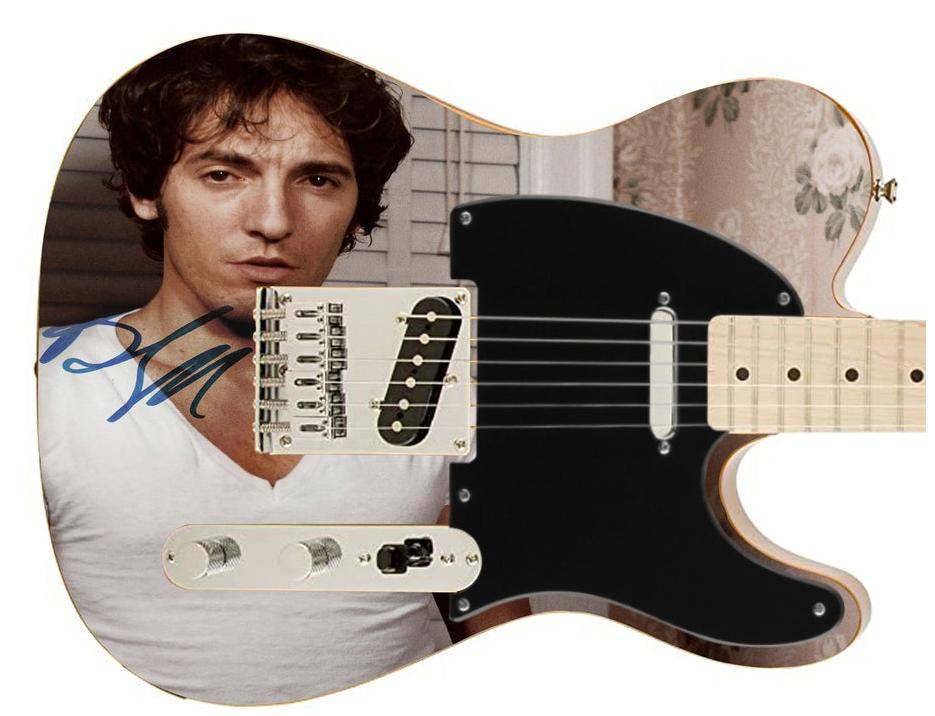 Bruce Springsteen Signed Autographed Young  Darkness Photo Graphics Fender Guitar
