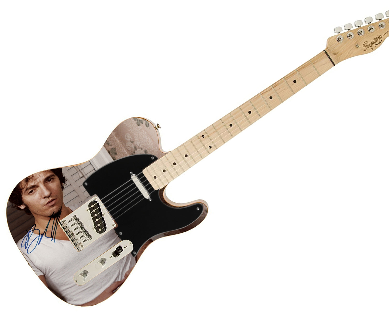 Bruce Springsteen Signed Autographed Cool Rock Star Photo Graphics Fender Guitar