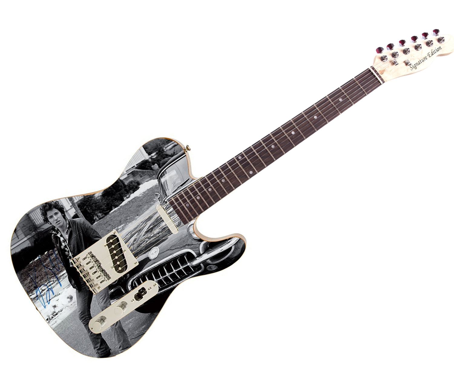 Bruce Springsteen Signed Autographed Vintage Photo Graphics Guitar