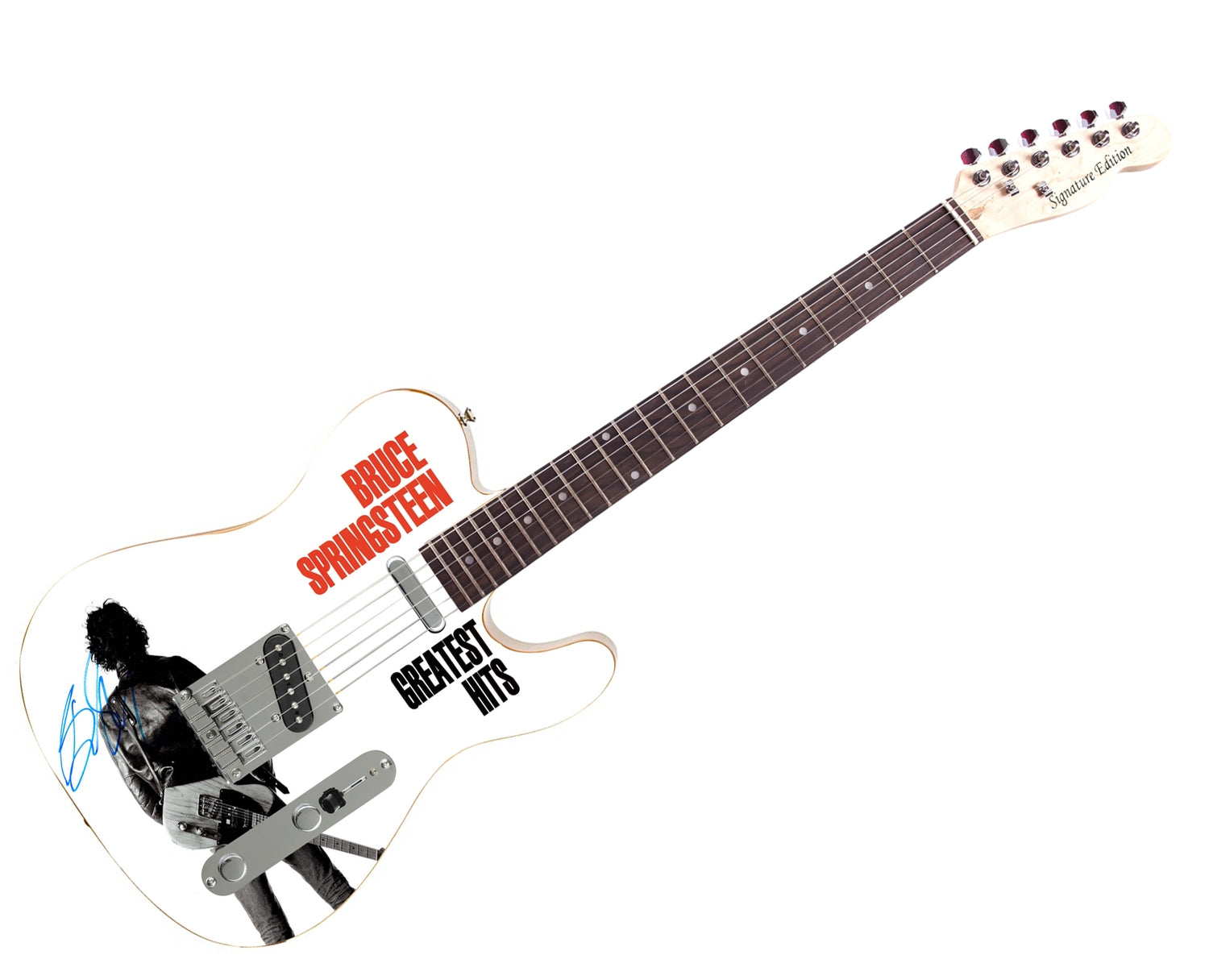 Bruce Springsteen Signed Autographed Greatest Hits Photo Graphics Guitar