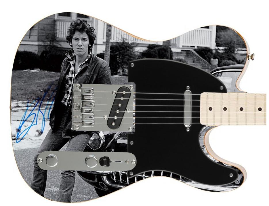 Bruce Springsteen Signed Autographed New Jersey Photo Graphics Fender Guitar