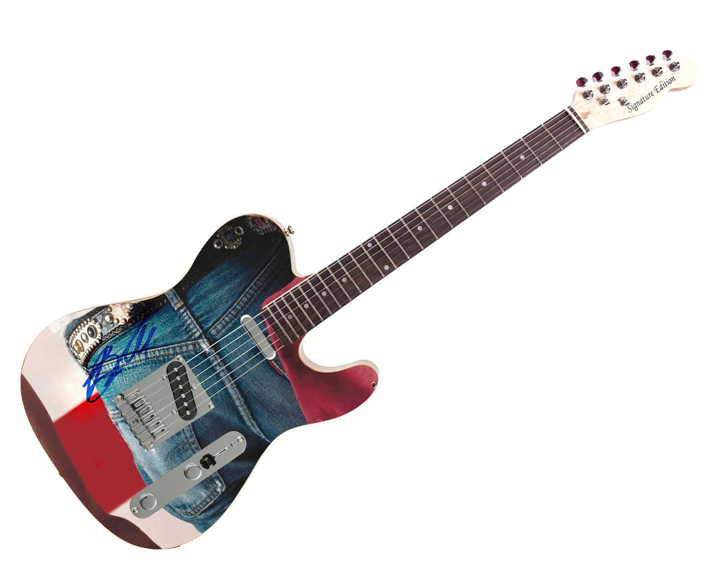 Bruce Springsteen Signed Autographed Born in the USA Photo Graphics Guitar