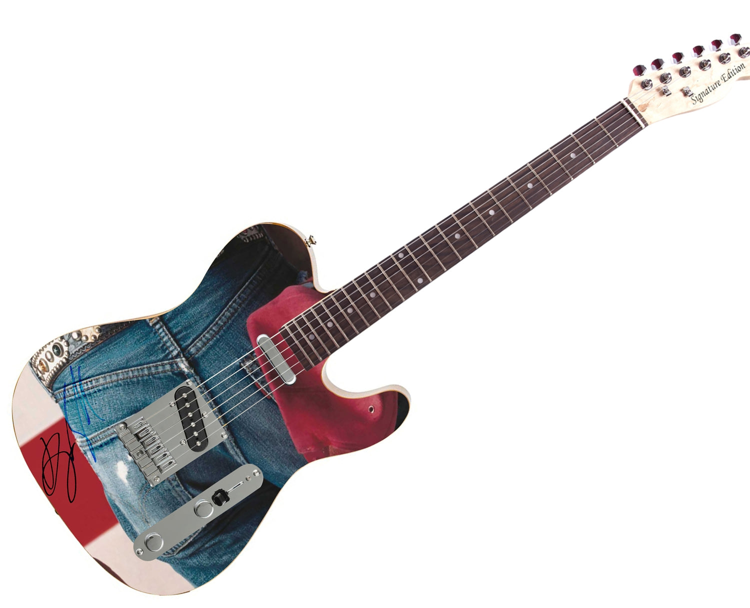 Bruce Springsteen Signed Autographed USA Butt Photo Graphics Guitar