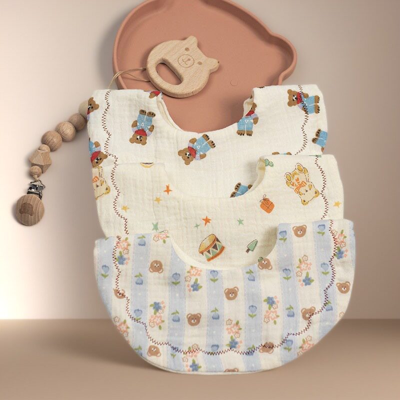 Newborn Bib For Boys And Girls Absorbent Made Of Six-layer Pure Cotton