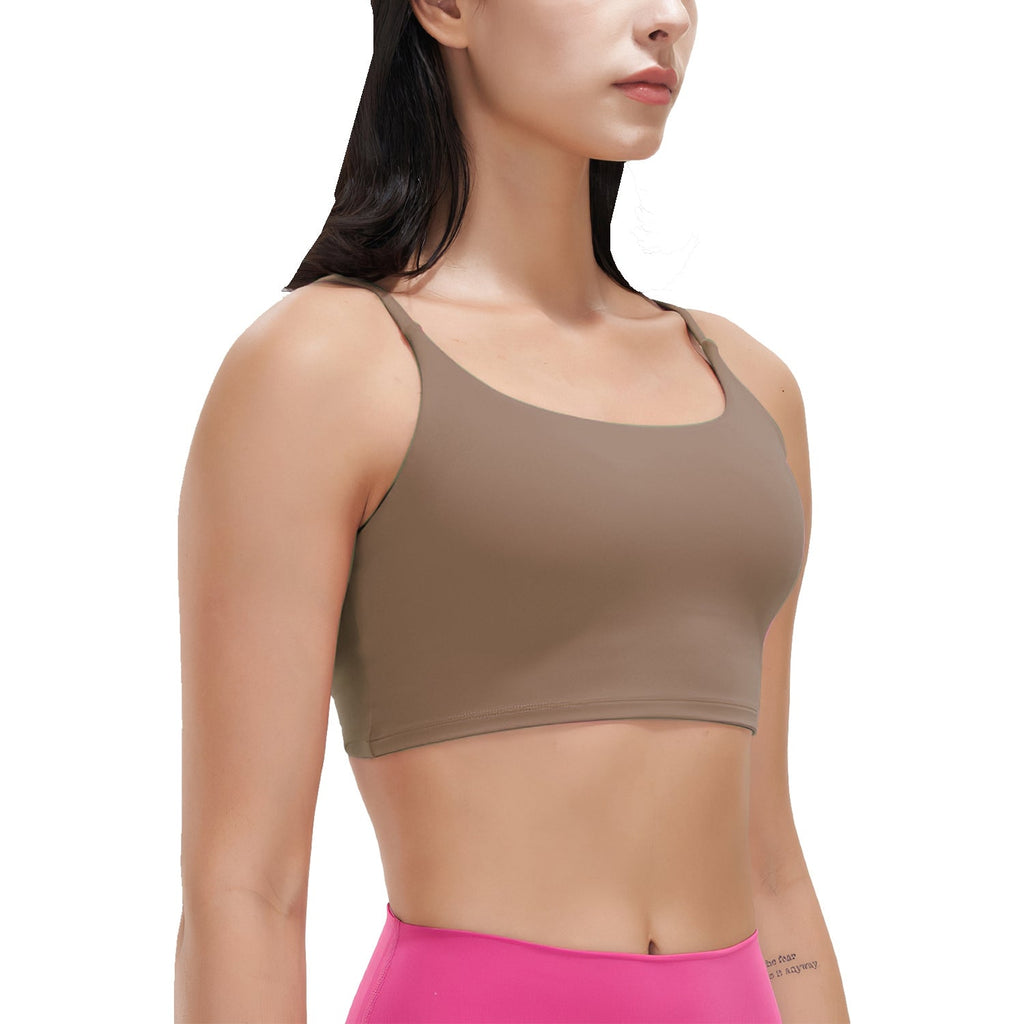 Women Sport Bras with Removable Pads, Low-Impact Square Neck