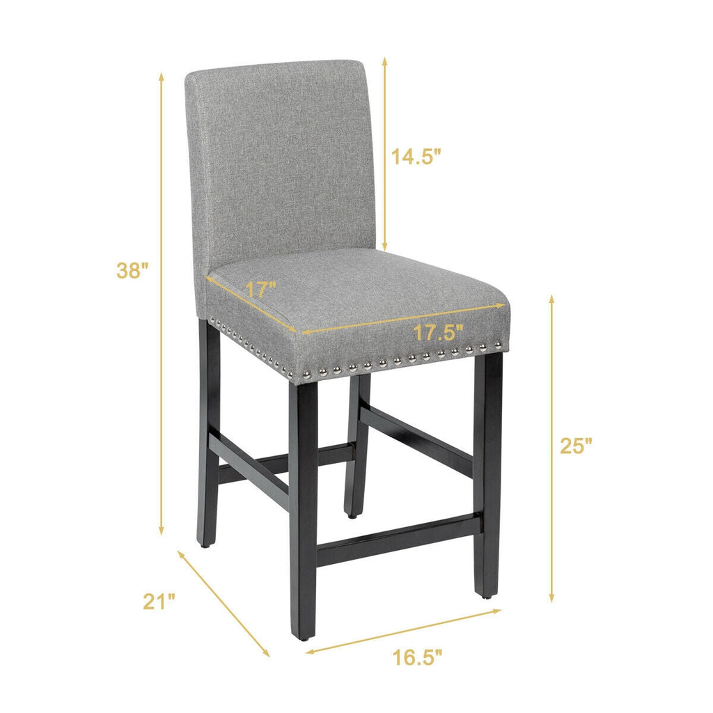 25 Inch Kitchen Chairs w/ Rubber Wood Legs