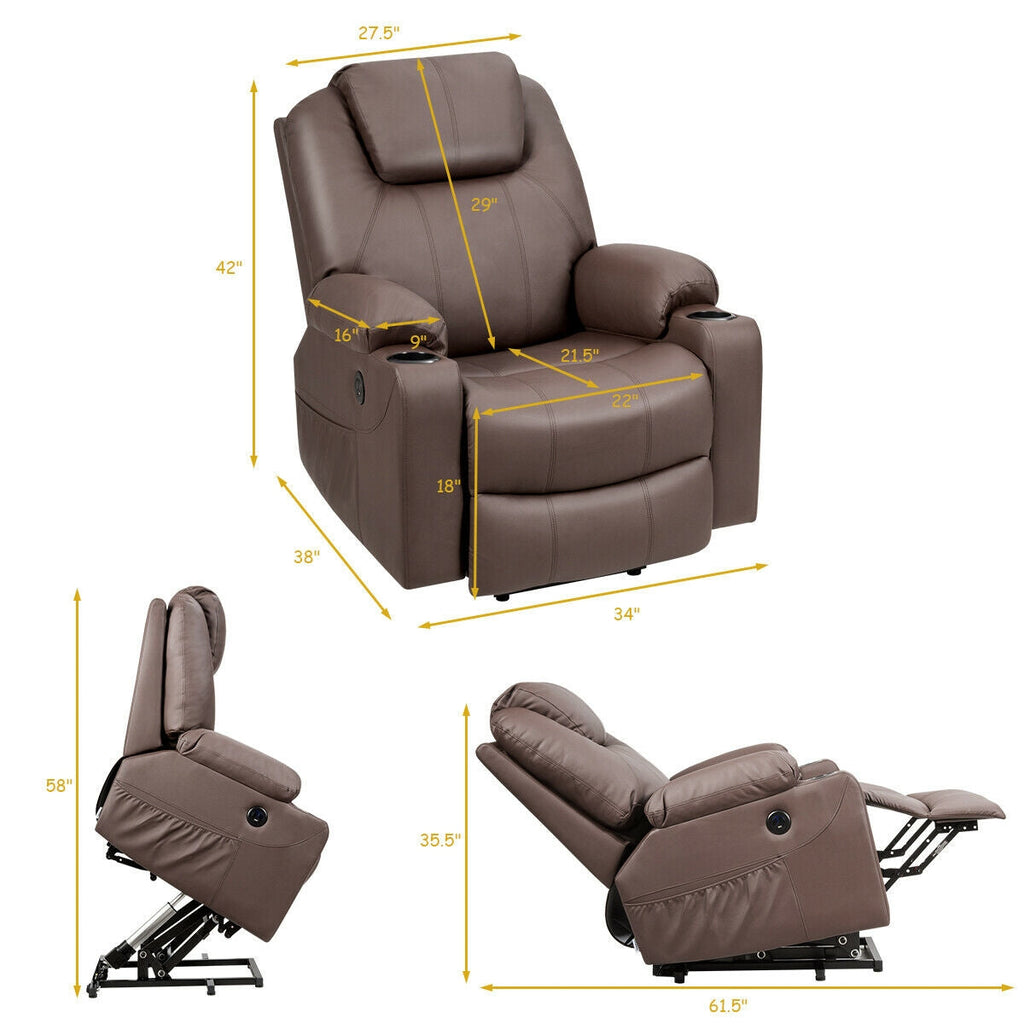 Electric Power Lift Leather Massage Sofa