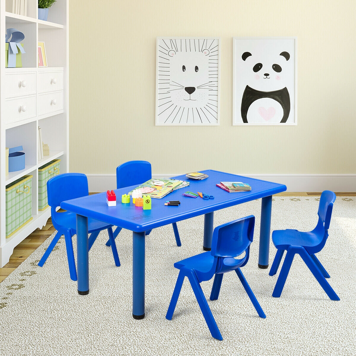 Kids Plastic Rectangular Learn and Play Table