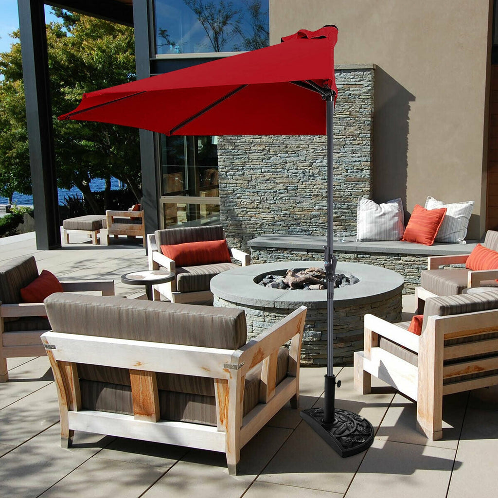9Ft Patio Bistro Half Round Umbrella