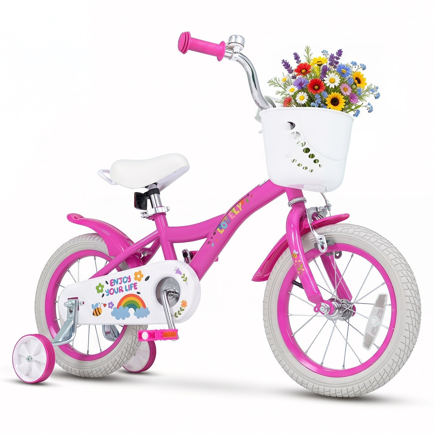 Girls Bike 12-18 Inch with Training Wheels and Basket