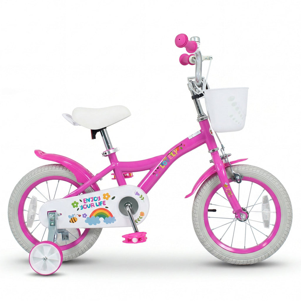 Girls Bike 12-18 Inch with Training Wheels and Basket