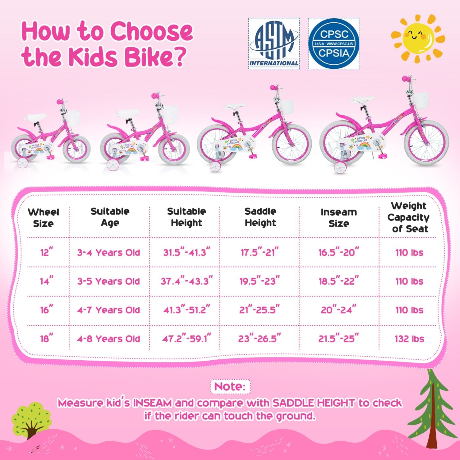 Girls Bike 12-18 Inch with Training Wheels and Basket