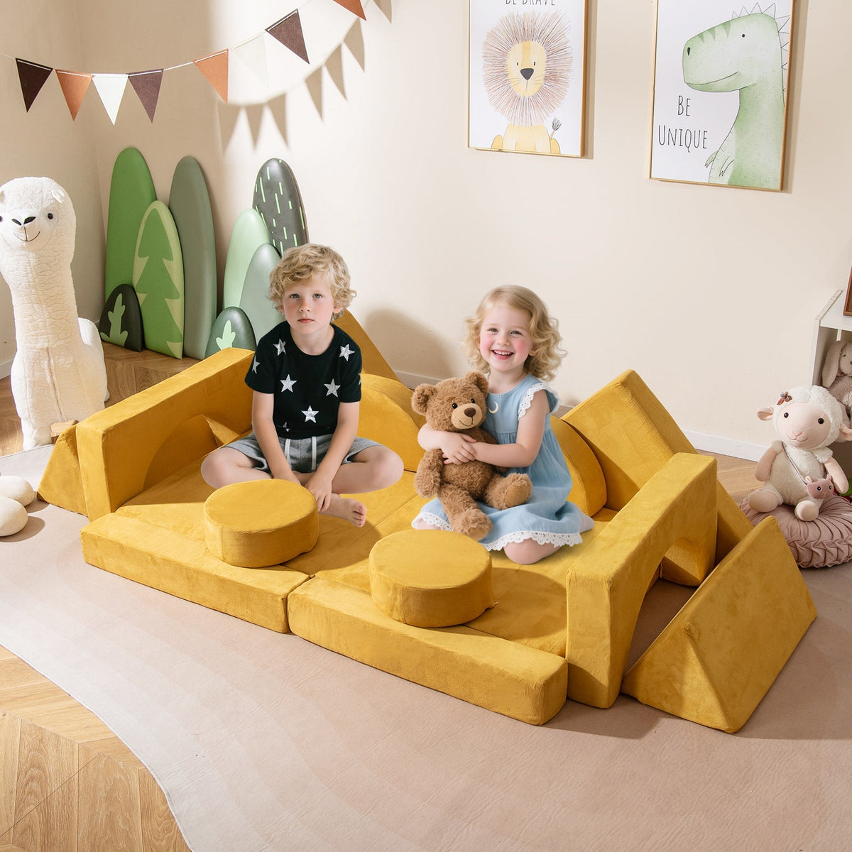 14 PCS Modular Kids Play Couch for Playroom and Bedroom