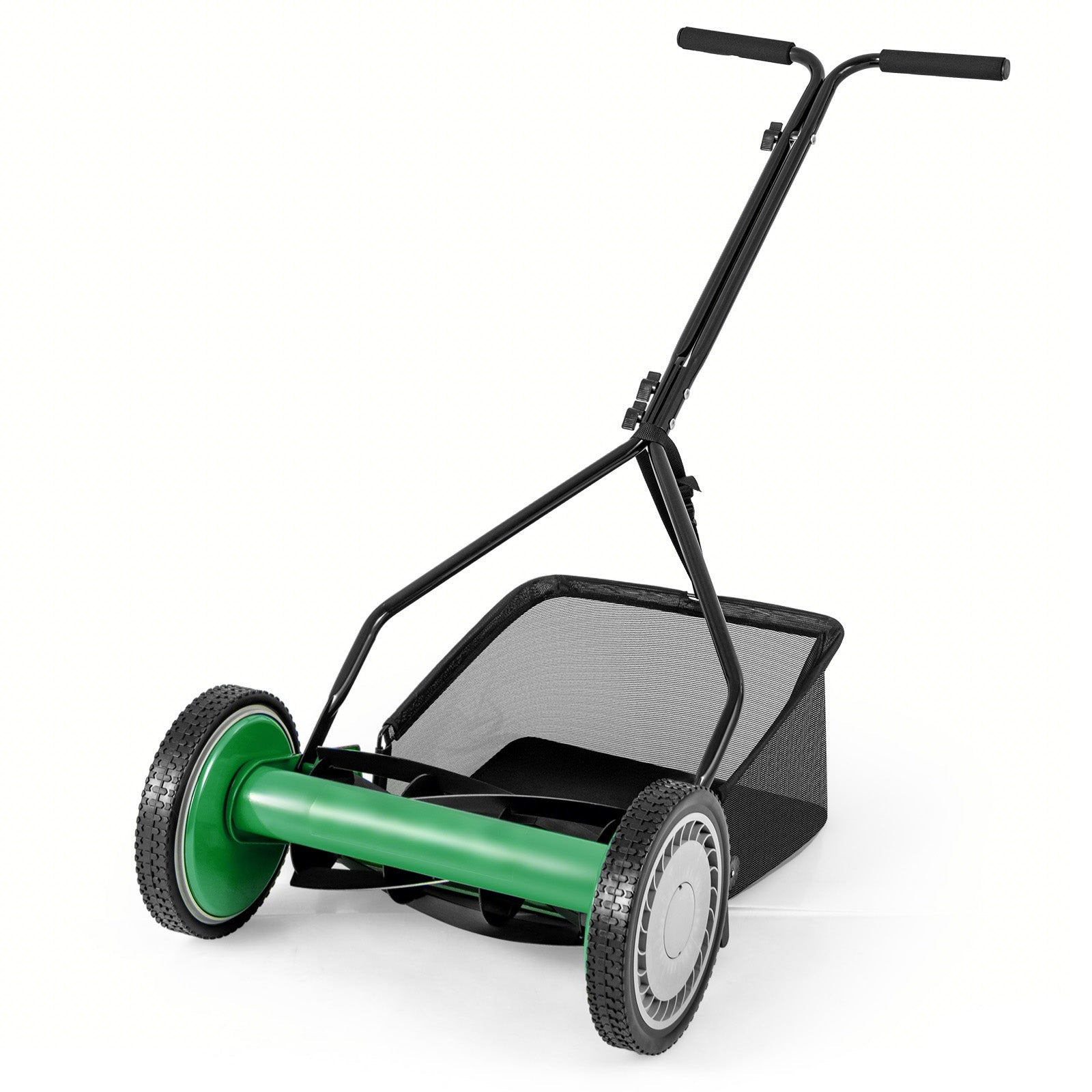 14 Inch Push Lawn Mower with 5 Steel Blades and Grass Catcher Bag
