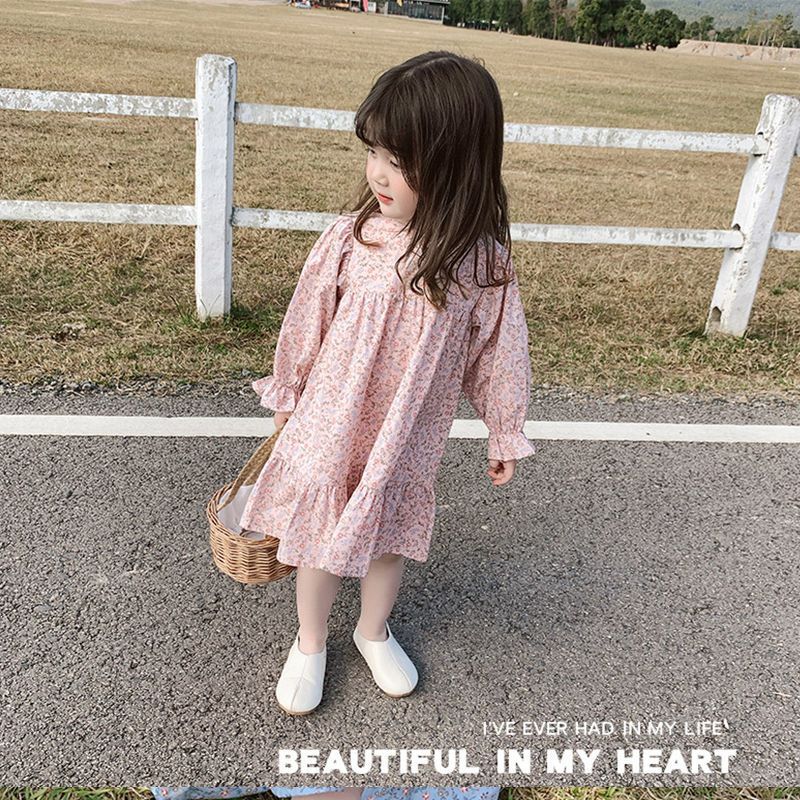 Spring New Korean-style Childrens Dress Mid-length Skirt
