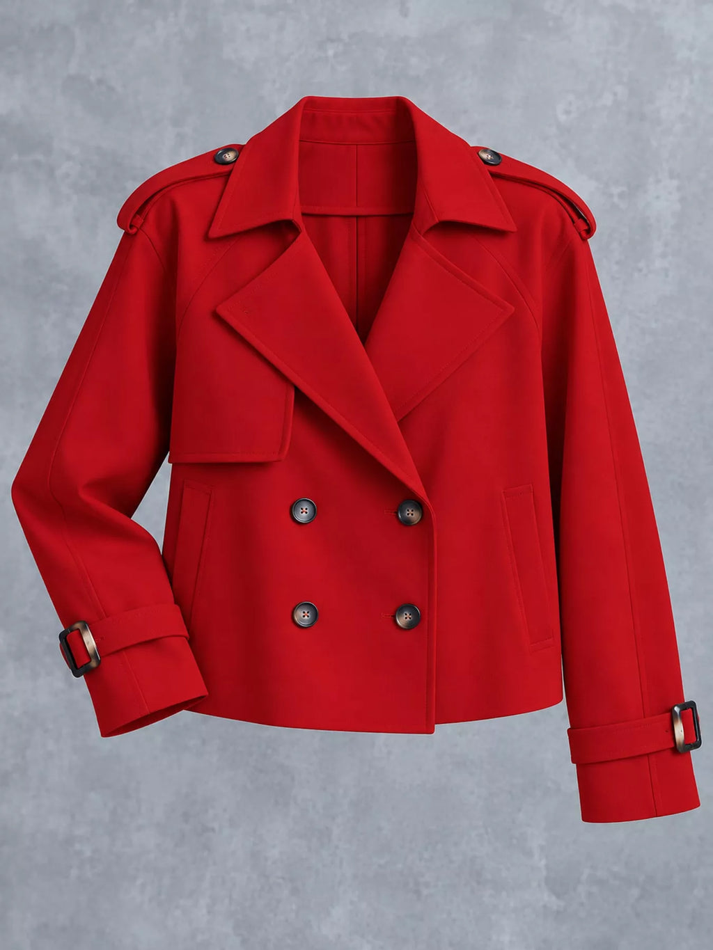 Double-Breasted Cropped Trench Outerwear