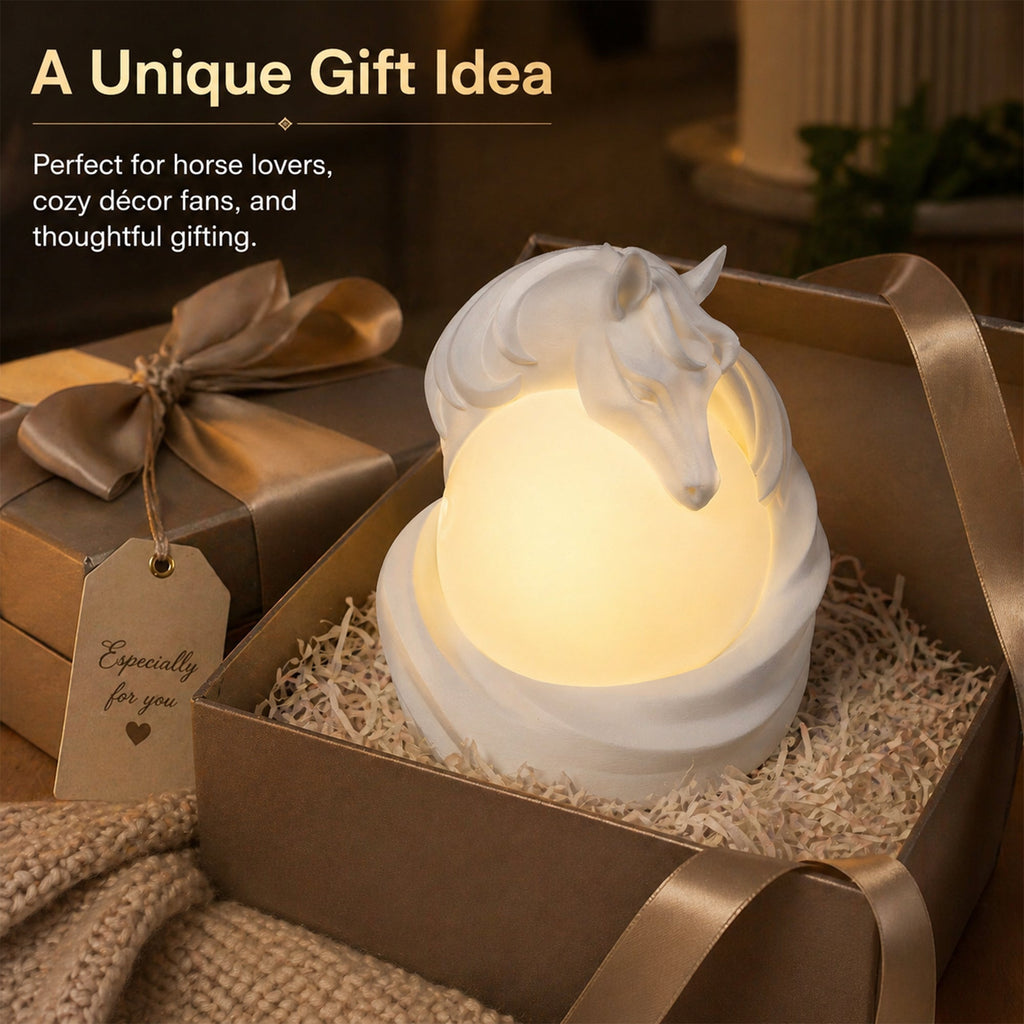 3D Printed Horse Ambient Table Lamp, Warm Glow Decorative Night Light, Sculptural Desk Lamp For Bedroom, Office And Home Decor