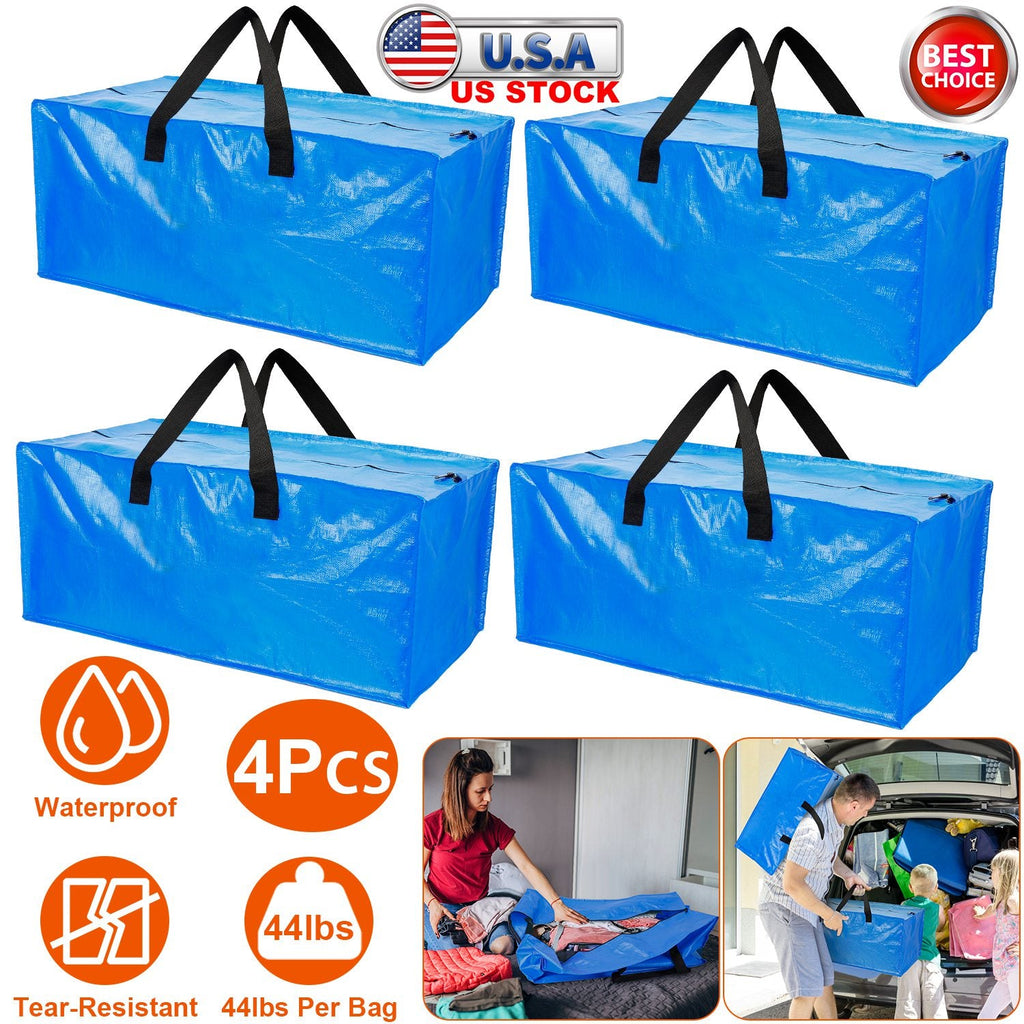 Moving Bags Heavy Duty Storage Totes - Blue 4 Pack