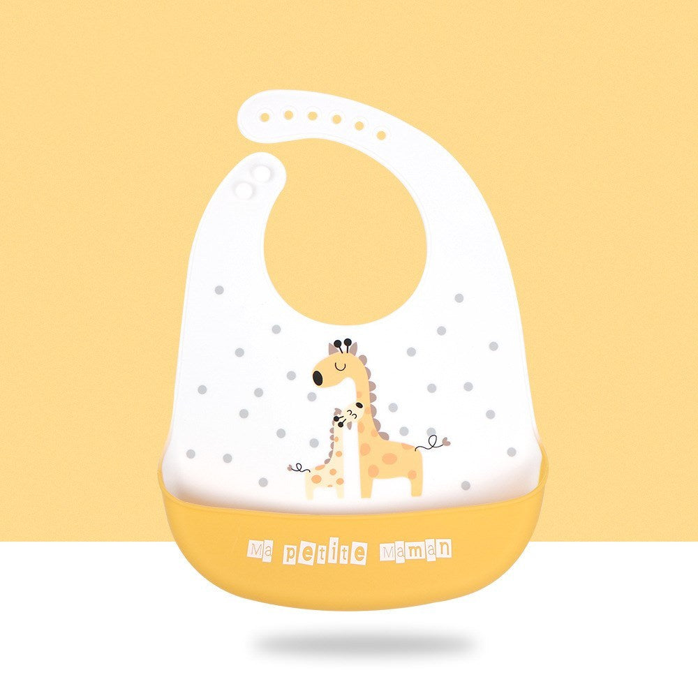 Baby Cartoon Silicone Bib Waterproof And Dirt-proof Super Soft