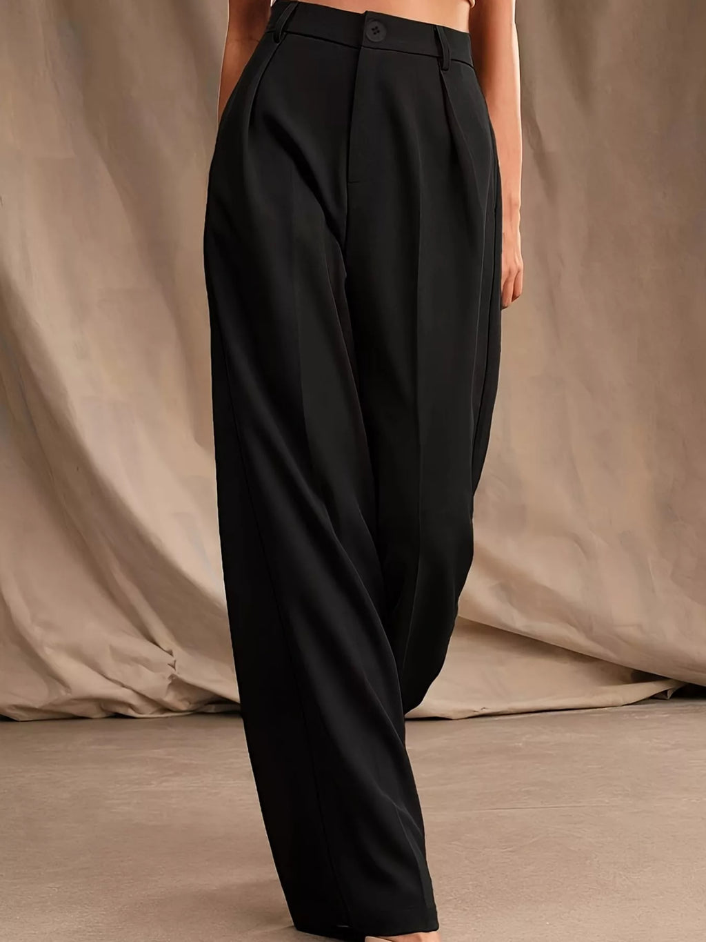 High-Waisted Pleated Wide-Leg Pants