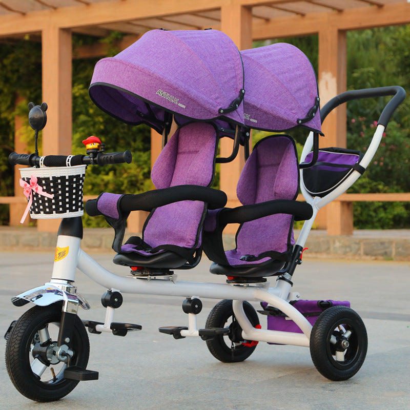 Lightweight Twin Baby Tricycle Stroller