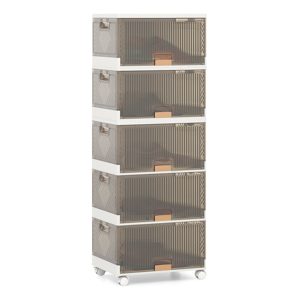 3/4/5/6-Cube Stackable Storage Bins with Detachable Wheels