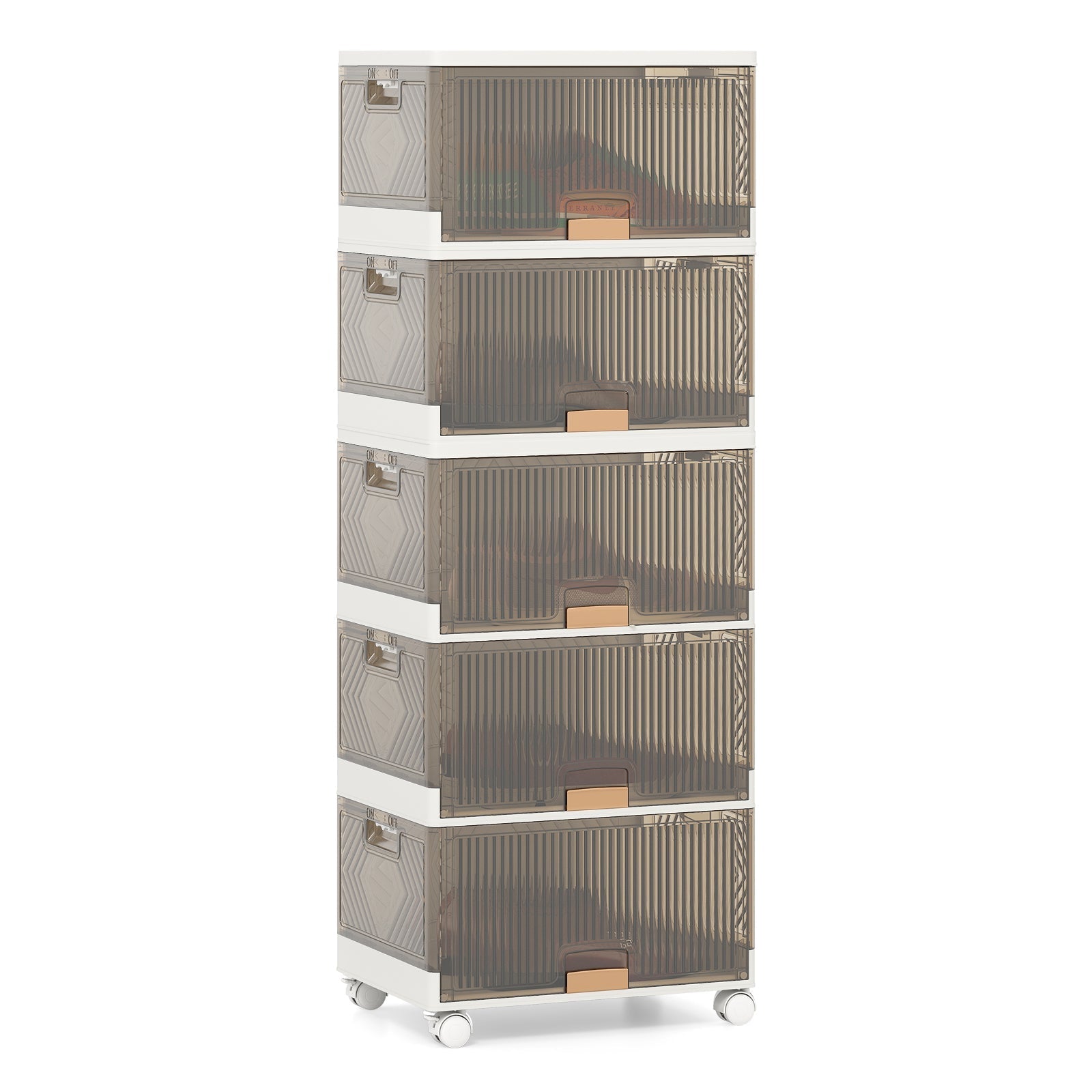 3/4/5/6-Cube Stackable Storage Bins with Detachable Wheels