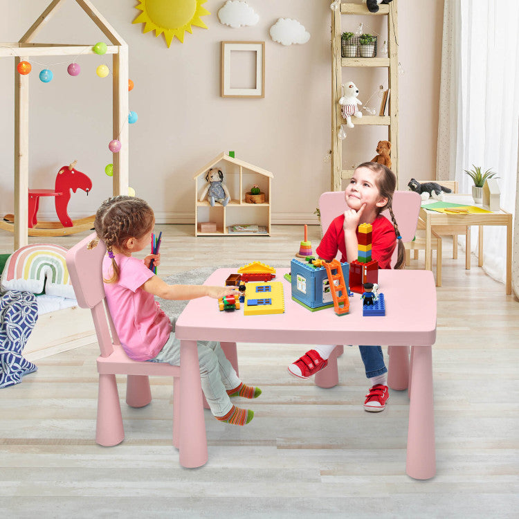 2-in-1 Kids Furniture Set: Twin Bed Frame & 3-Piece Activity Play Table and Chair Set