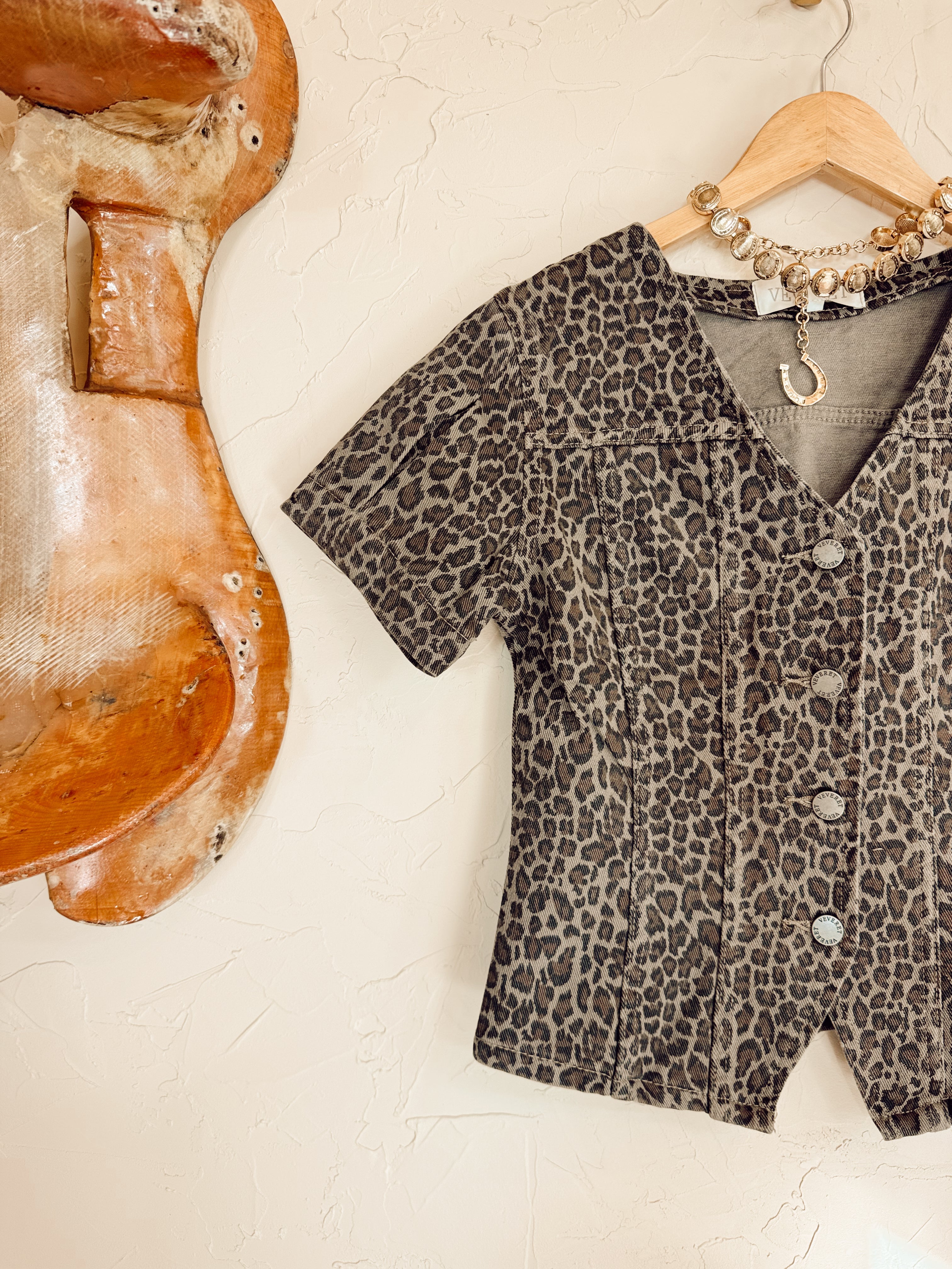 The Logan Leopard Denim Top
